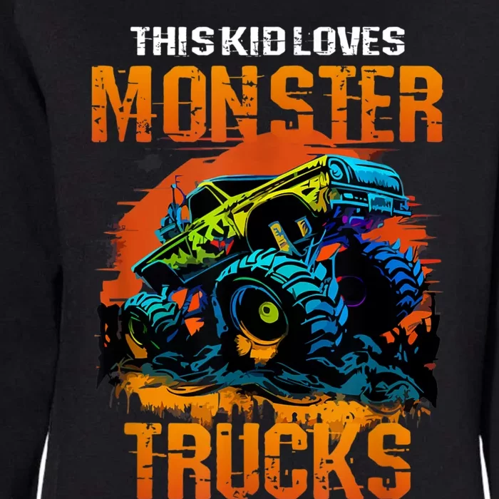 This Loves Monster Trucks Monster Truck Womens California Wash Sweatshirt