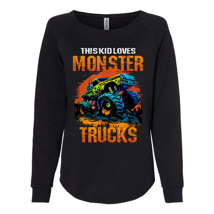 This Loves Monster Trucks Monster Truck Womens California Wash Sweatshirt