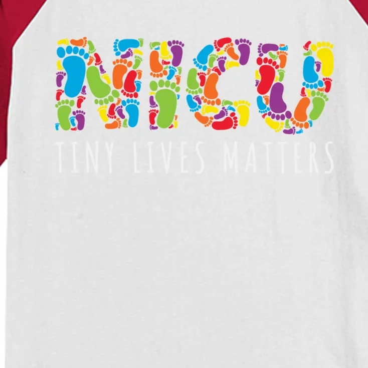 Tiny Lives Matters My Nicu Hero Prematurity Awareness Gift Kids Colorblock Raglan Jersey