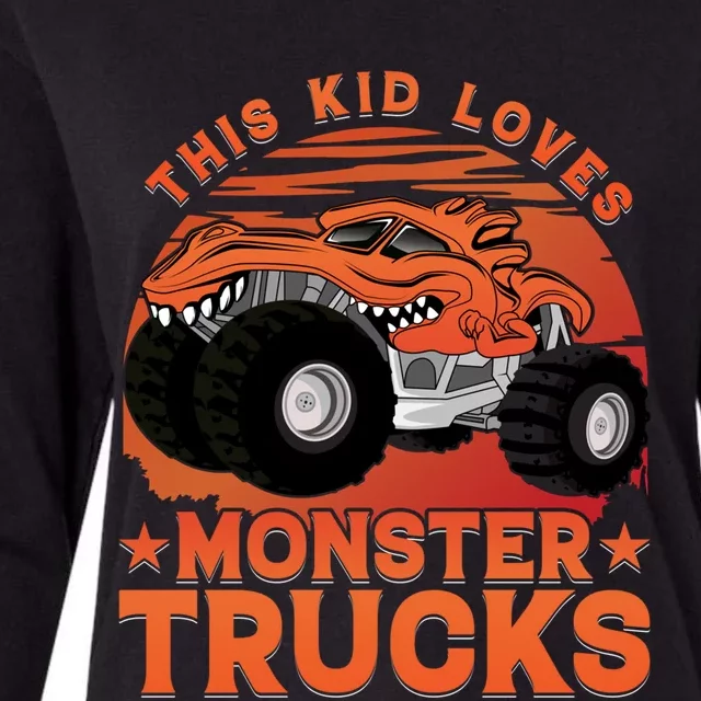 This Loves Monster Trucks Cute Gift Womens Cotton Relaxed Long Sleeve T-Shirt