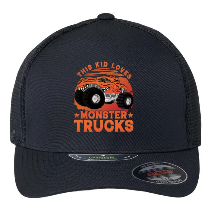 This Loves Monster Trucks Cute Gift Flexfit Unipanel Trucker Cap