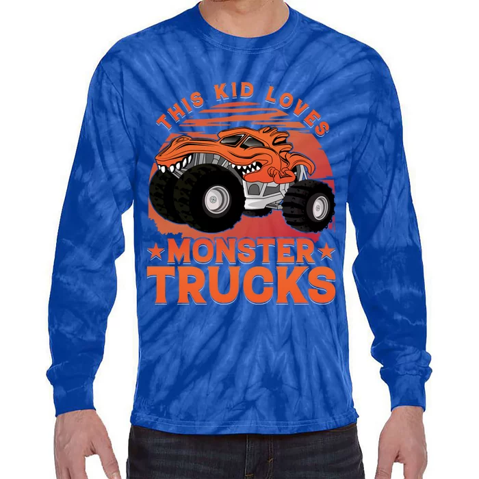 This Loves Monster Trucks Cute Gift Tie-Dye Long Sleeve Shirt