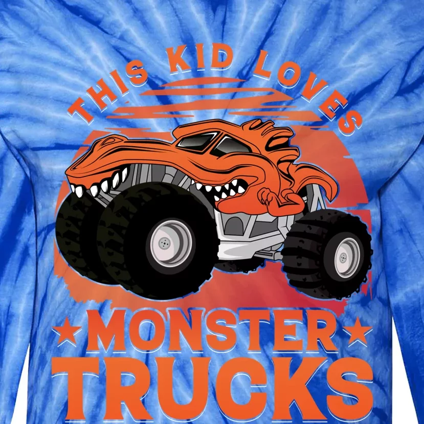 This Loves Monster Trucks Cute Gift Tie-Dye Long Sleeve Shirt