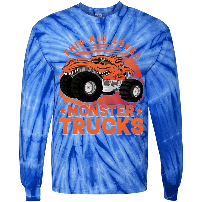 This Loves Monster Trucks Cute Gift Tie-Dye Long Sleeve Shirt