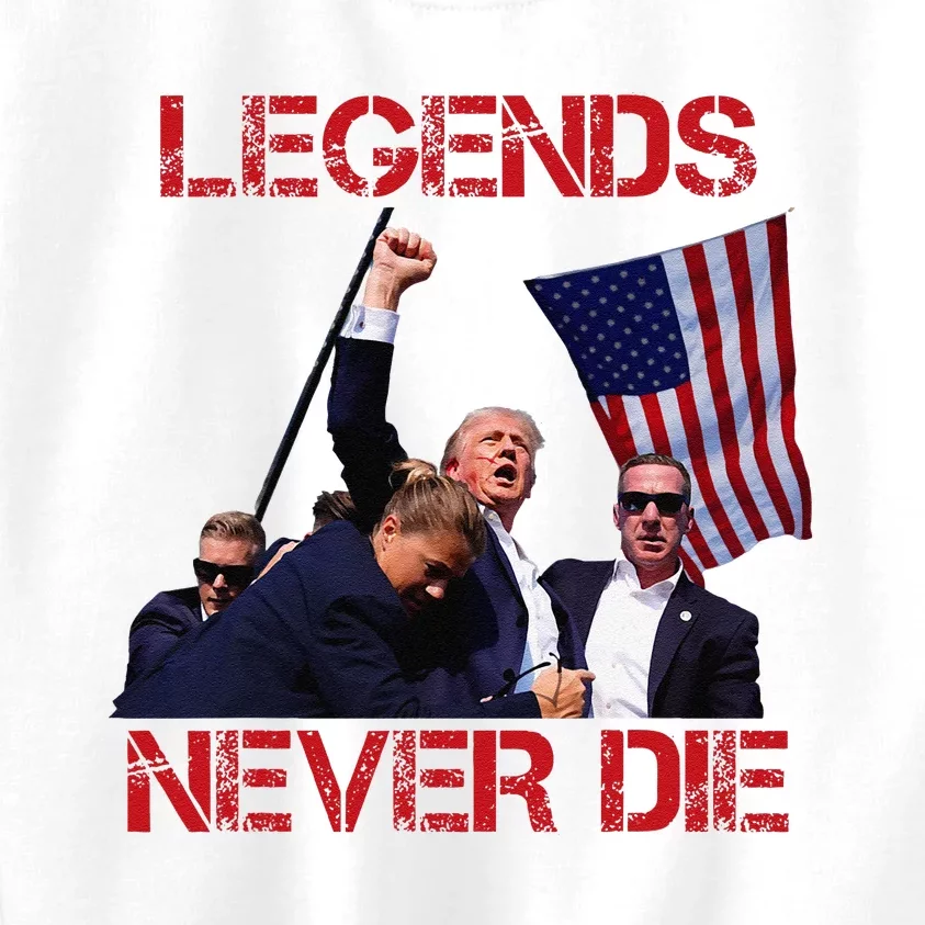 Trump Legends Never Die Fight Trump Assassination Attempt Kids Sweatshirt