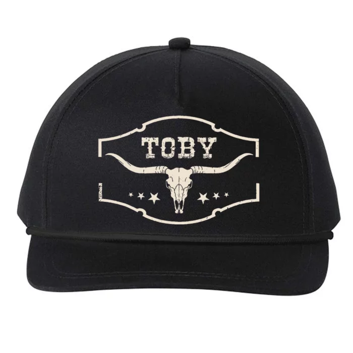 Toby Last Name Personalized Vintage Team Toby Snapback Five-Panel Rope Hat