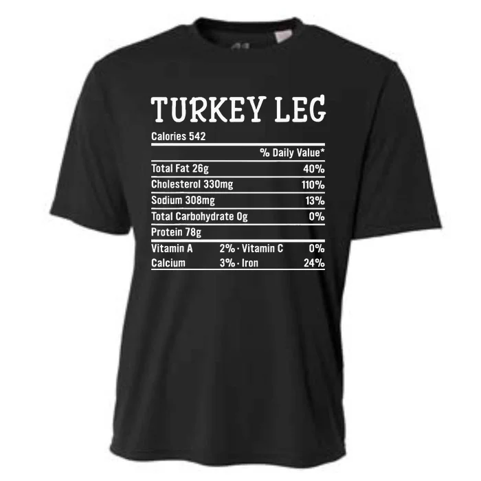 Turkey Leg Nutrition Thanksgiving Costume Food Facts Xmas Cooling Performance Crew T-Shirt