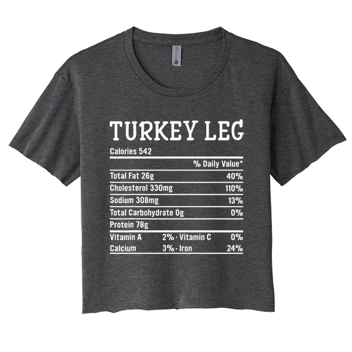 Turkey Leg Nutrition Thanksgiving Costume Food Facts Xmas Women's Crop Top Tee