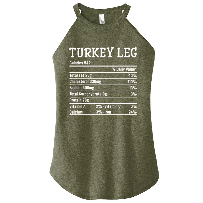 Turkey Leg Nutrition Thanksgiving Costume Food Facts Xmas Women’s Perfect Tri Rocker Tank