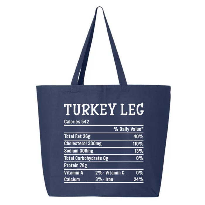 Turkey Leg Nutrition Thanksgiving Costume Food Facts Xmas 25L Jumbo Tote