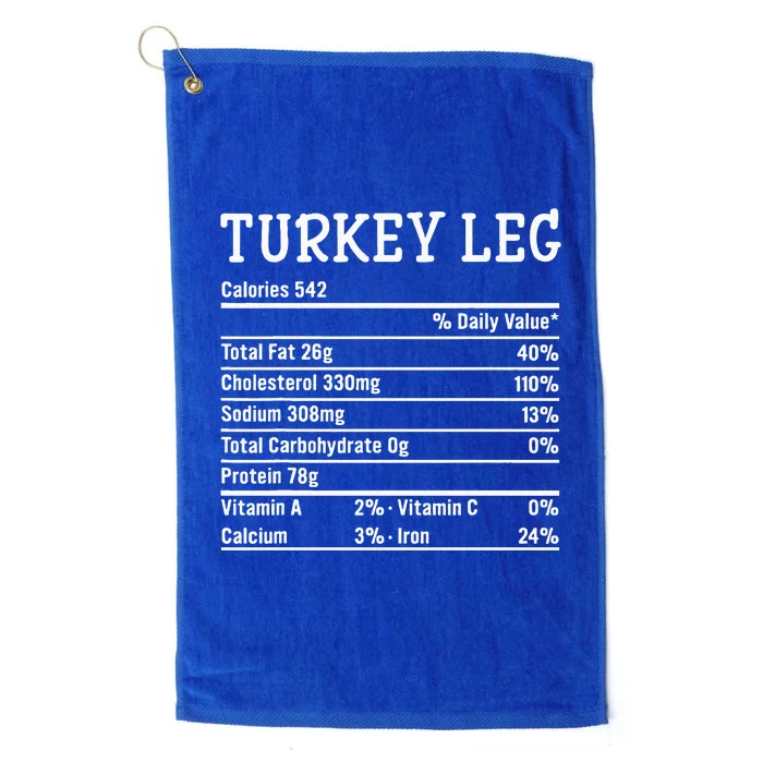 Turkey Leg Nutrition Thanksgiving Costume Food Facts Xmas Platinum Collection Golf Towel