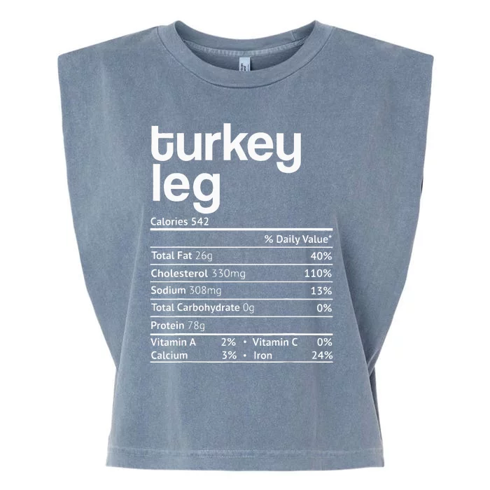 Turkey Leg Nutrition Facts Funny Thanksgiving Christmas Food Garment-Dyed Women's Muscle Tee