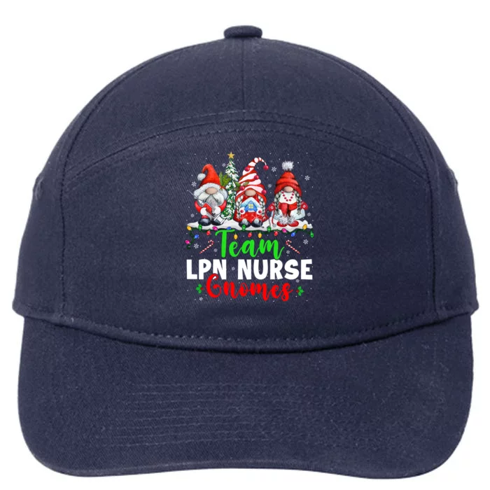 Team Lpn Nurse Gnomes Christmas Lights Three Gnomes Nurse Meaningful Gift 7-Panel Snapback Hat