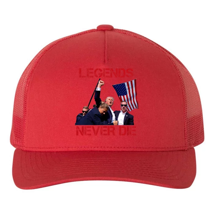 Trump Legends Never Die Fight Trump Assassination Attempt Yupoong Adult 5-Panel Trucker Hat