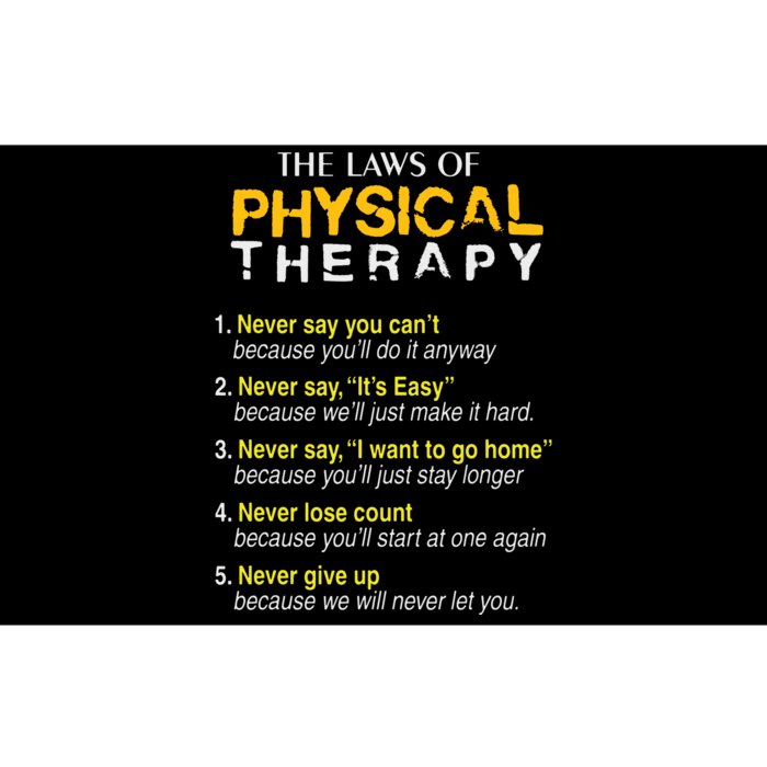 The Laws Of Physical Therapy Motivational Goals Pt Funny Tee Bumper Sticker