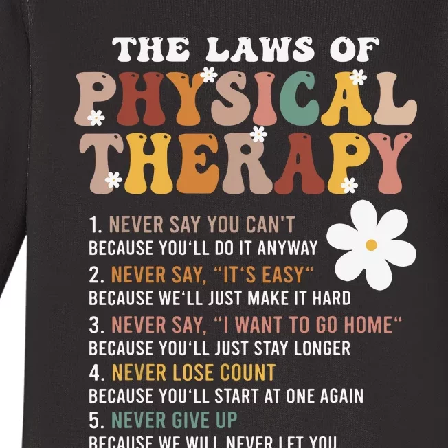 The Laws Of Physical Therapy Physical Therapist Baby Long Sleeve Bodysuit