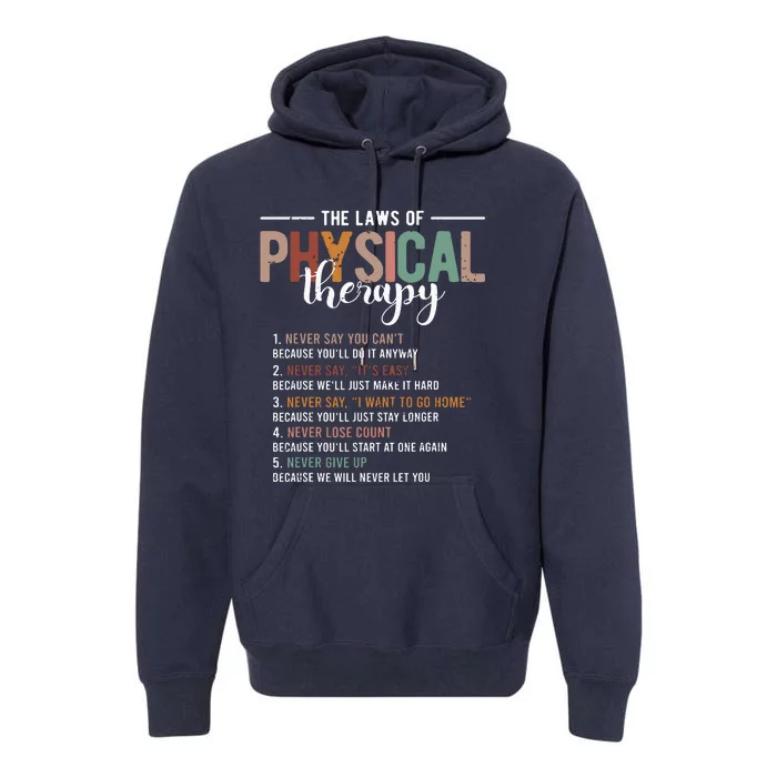 The Laws Of Physical Therapy Physical Therapist Premium Hoodie