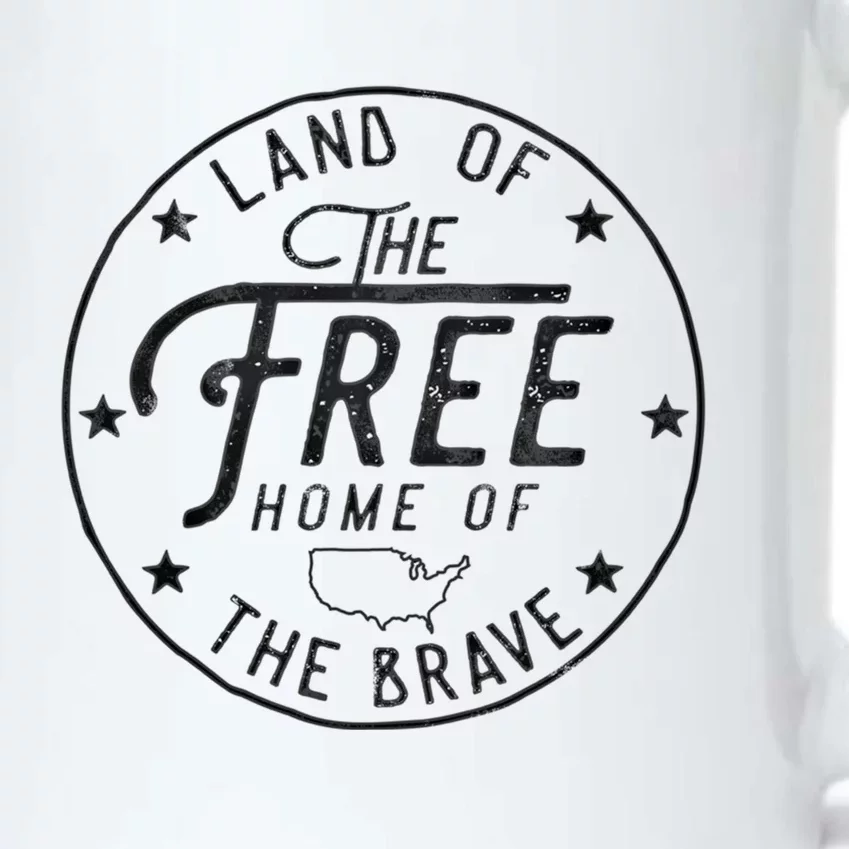 Trendy Land Of The Free Home Of The Brave Patriotic Gift Black Color Changing Mug