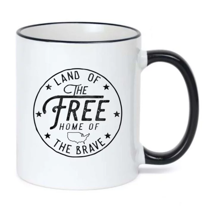 Trendy Land Of The Free Home Of The Brave Patriotic Gift Black Color Changing Mug