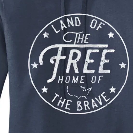 Trendy Land Of The Free Home Of The Brave Patriotic Gift Women's Pullover Hoodie