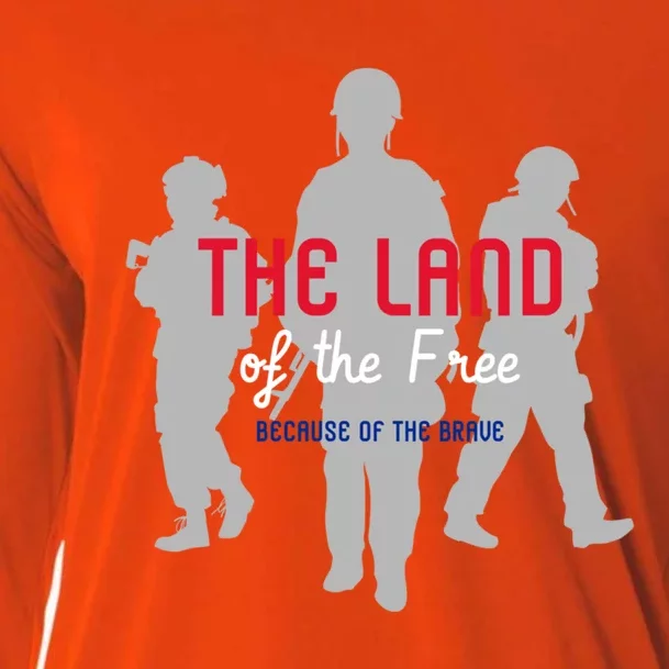 The Land Of The Free Because Of The Brave Great Gift Cooling Performance Long Sleeve Crew