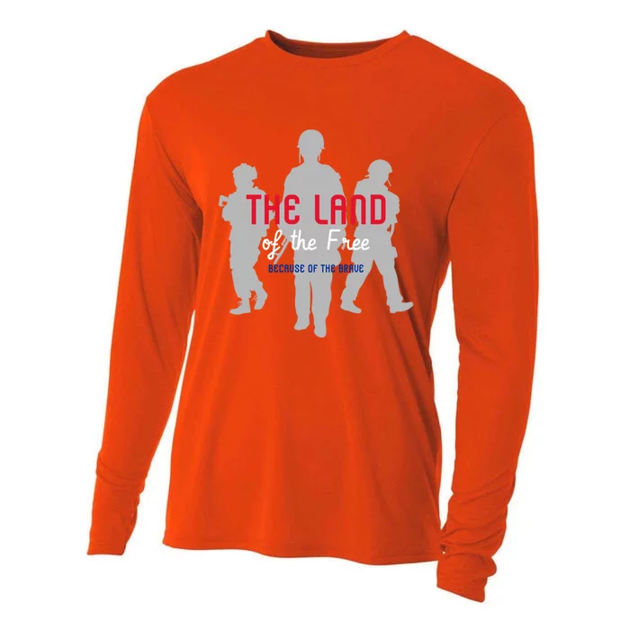 The Land Of The Free Because Of The Brave Great Gift Cooling Performance Long Sleeve Crew