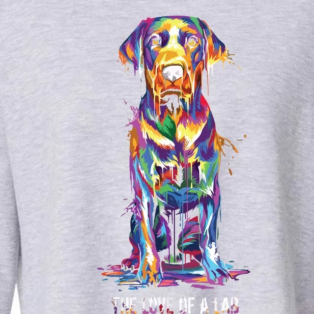 The Love Of Labrador Retriever Cropped Pullover Crew