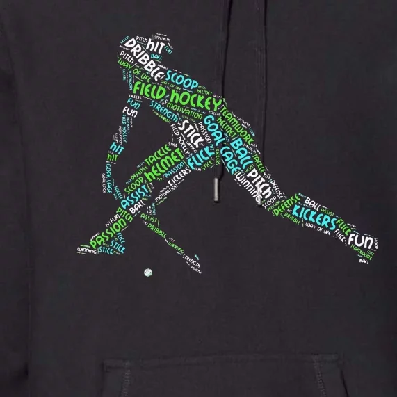 The Love Of Field Hockey Player Retro Premium Hoodie