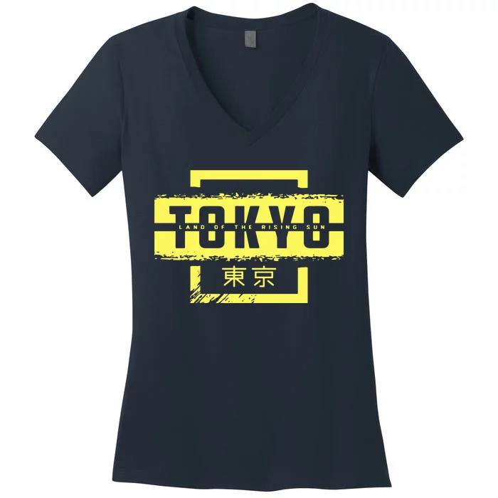 Tokyo Land Of The Rising Sun Women's V-Neck T-Shirt