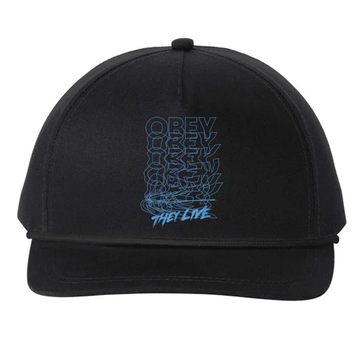 They Live Obey Outline Stack Snapback Five-Panel Rope Hat