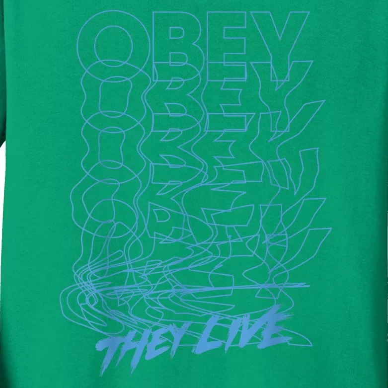 They Live Obey Outline Stack Kids Long Sleeve Shirt