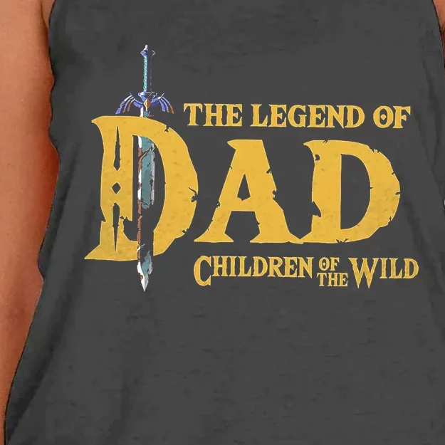 The Legend Of Dad Children Of The Wild Women's Knotted Racerback Tank