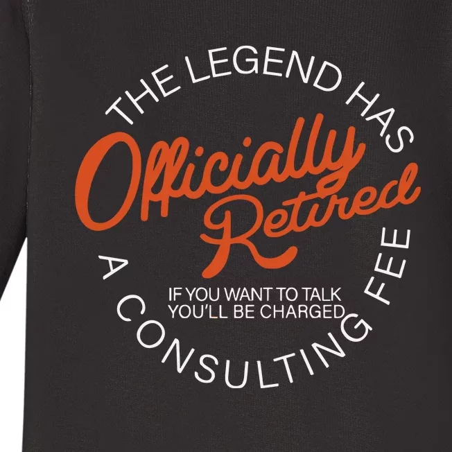 The Legend Officially Retired Baby Long Sleeve Bodysuit