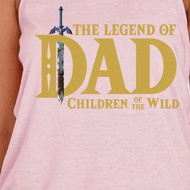 The Legend Of Dad Children Of The Wild Women's Knotted Racerback Tank