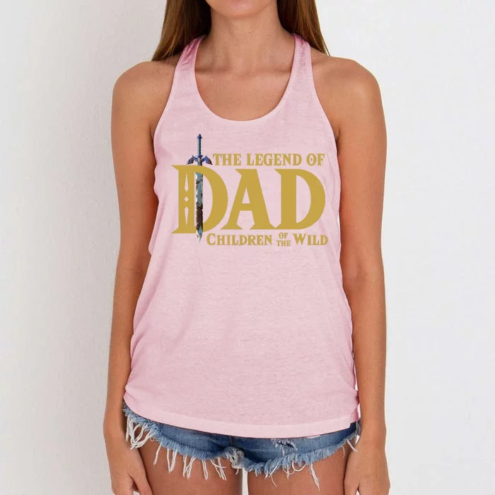 The Legend Of Dad Children Of The Wild Women's Knotted Racerback Tank