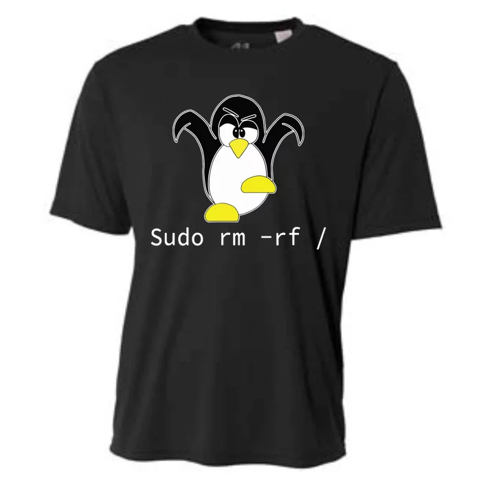 Tux Linux Penguin Sudo Rm Rf Programmer Developer Hacker Cooling Performance Crew T-Shirt