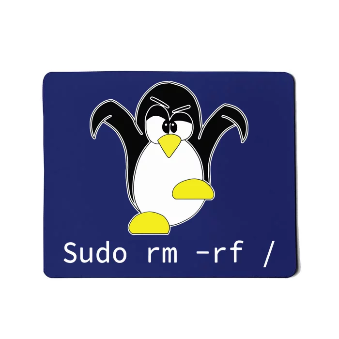 Tux Linux Penguin Sudo Rm Rf Programmer Developer Hacker Mousepad