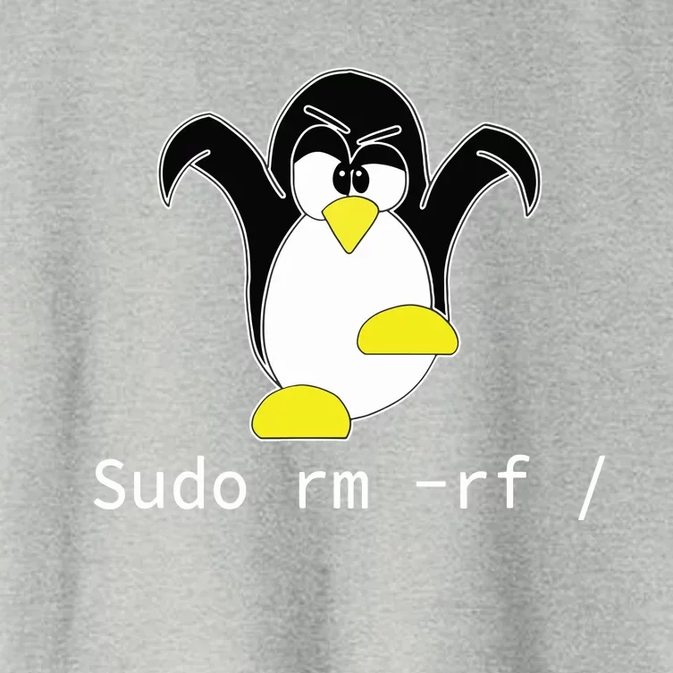 Tux Linux Penguin Sudo Rm Rf Programmer Developer Hacker Women's Crop Top Tee