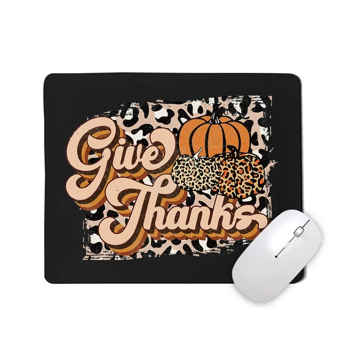 Thanksgiving Leopard Print Pumpkin Season Celebration Mousepad