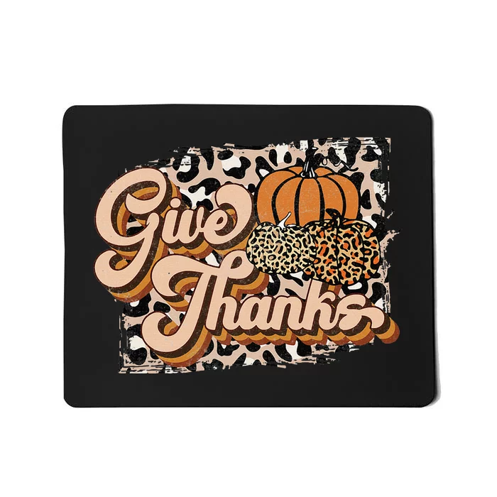 Thanksgiving Leopard Print Pumpkin Season Celebration Mousepad