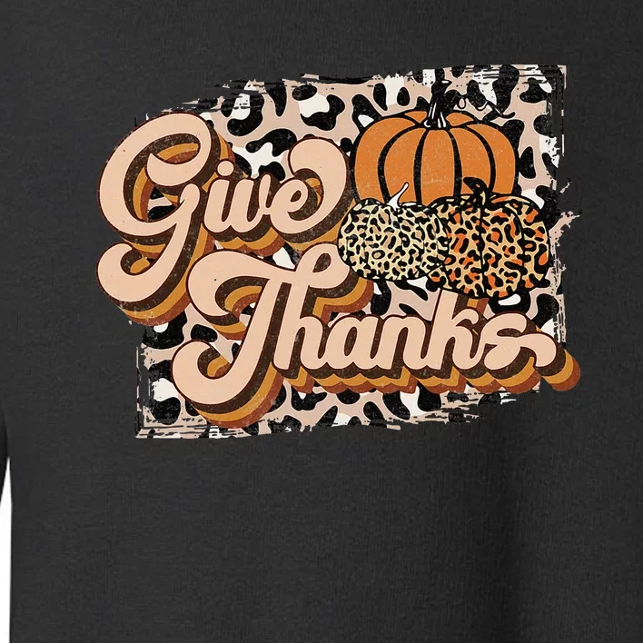 Thanksgiving Leopard Print Pumpkin Season Celebration Toddler Sweatshirt