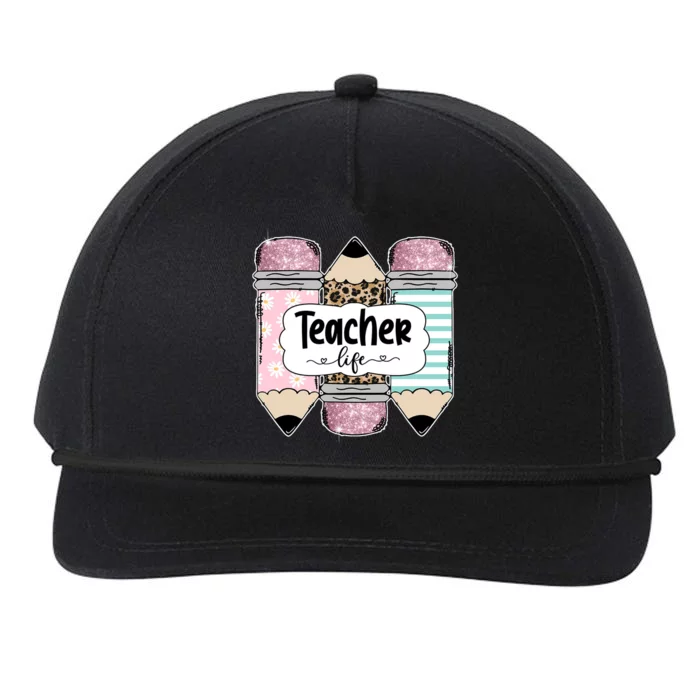 Teacher Life Pencil Back To School Snapback Five-Panel Rope Hat