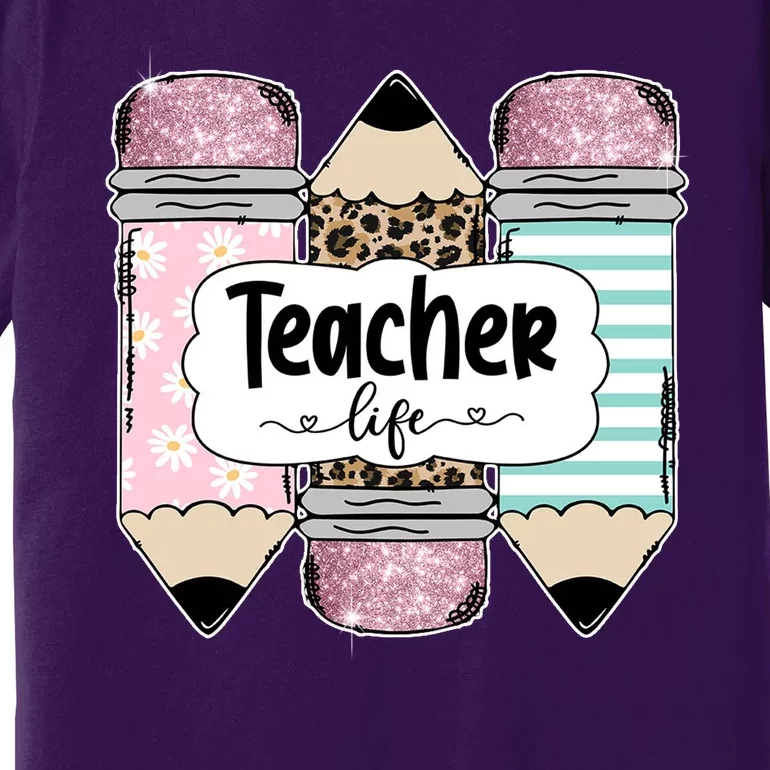 Teacher Life Pencil Back To School Premium T-Shirt