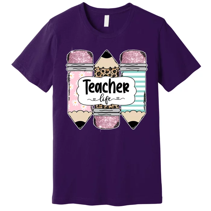 Teacher Life Pencil Back To School Premium T-Shirt