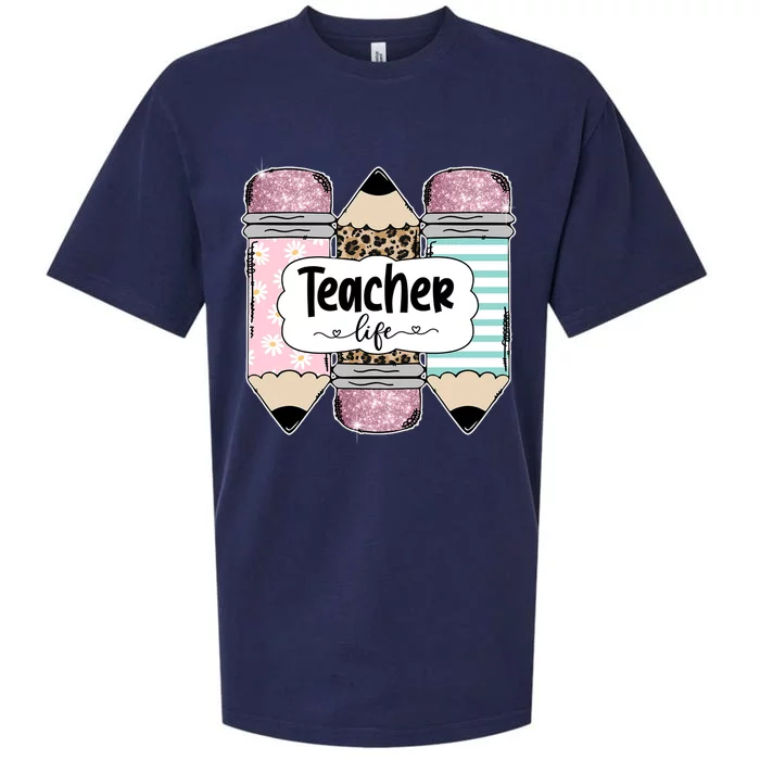 Teacher Life Pencil Back To School Sueded Cloud Jersey T-Shirt