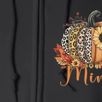 Thanksgiving Leopard Pumpkin And Sunflower Mimi Full Zip Hoodie