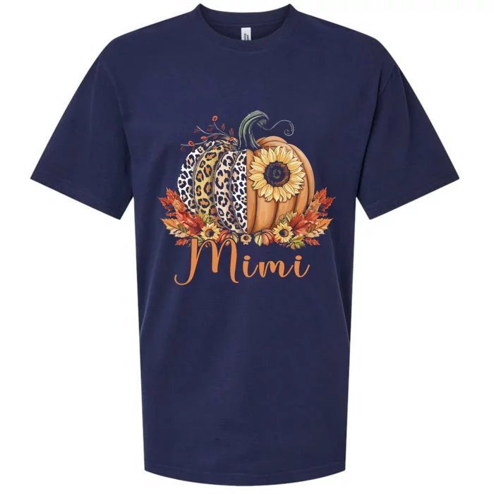 Thanksgiving Leopard Pumpkin And Sunflower Mimi Sueded Cloud Jersey T-Shirt