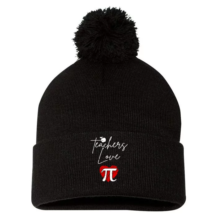 Teachers Love Pi Pom Pom 12in Knit Beanie