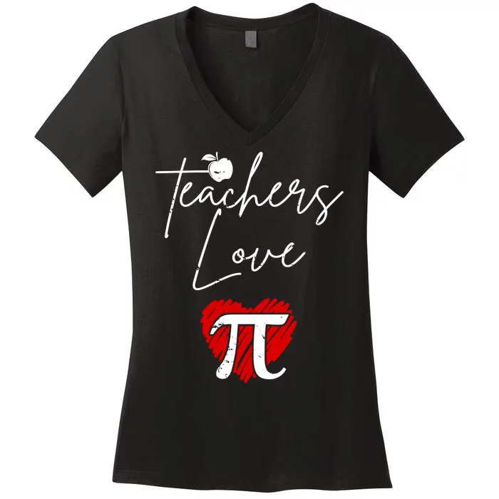 Teachers Love Pi Women's V-Neck T-Shirt