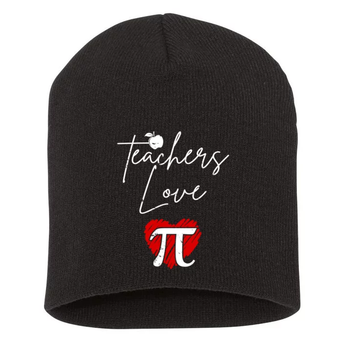 Teachers Love Pi Short Acrylic Beanie